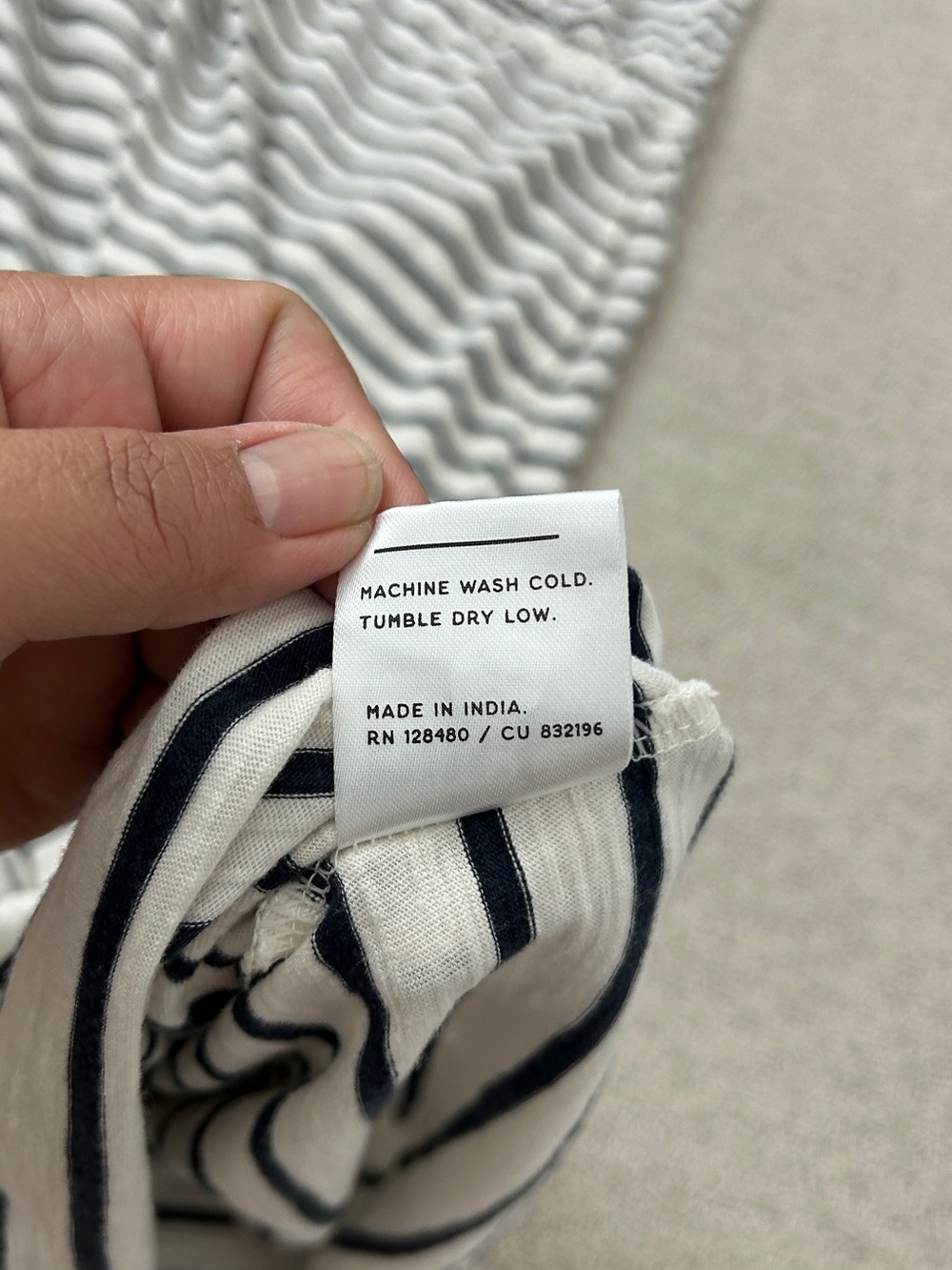 Pact Maxi Dress Medium Slub Cotton Sleeveless Racerback Striped Navy White - Picture 9 of 10